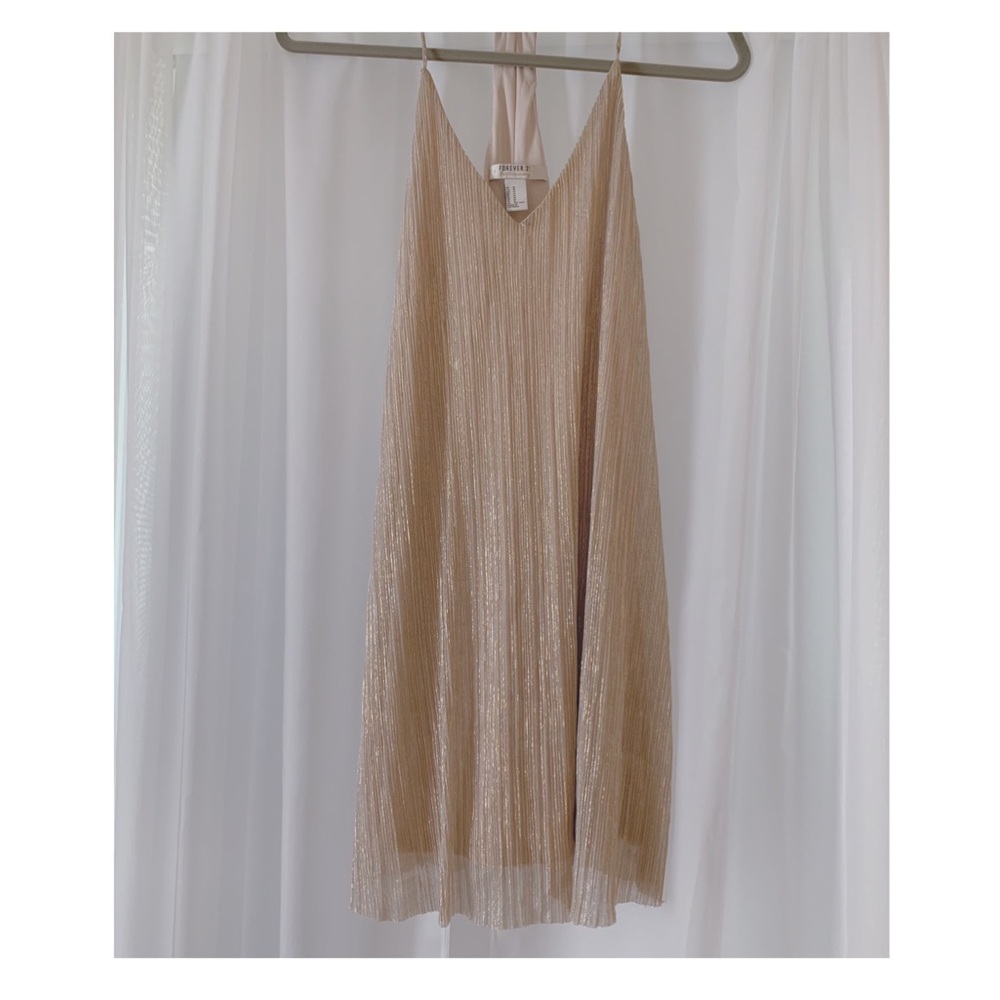Gold shift dress
